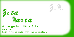 zita marta business card