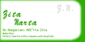 zita marta business card